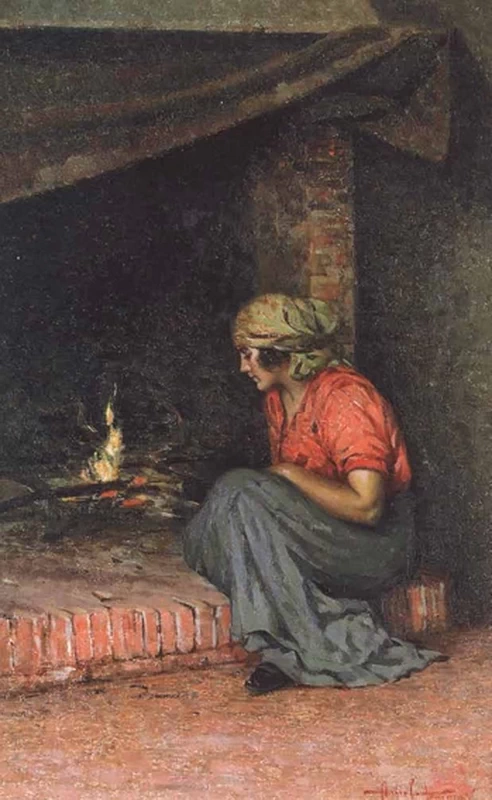 Angiolo - La Fosca al focolare, Collezione Carlo Pepi, Crespina (Pisa)